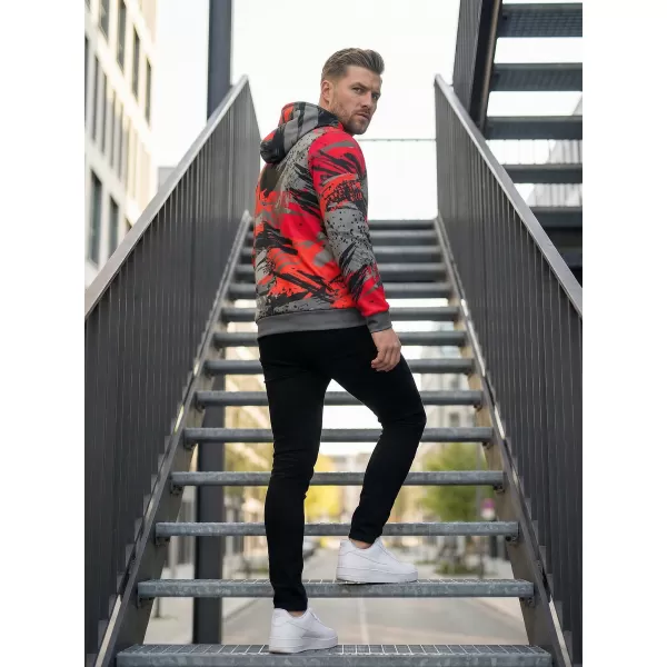  Hanorac premium pentru bărbați ALTISPORT VOJ/ALM014MI01 NEGRU ȘI ROȘU 