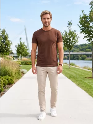 Tricou pentru bărbați ALTISPORT NP/ALM921 CIOCOLATĂ