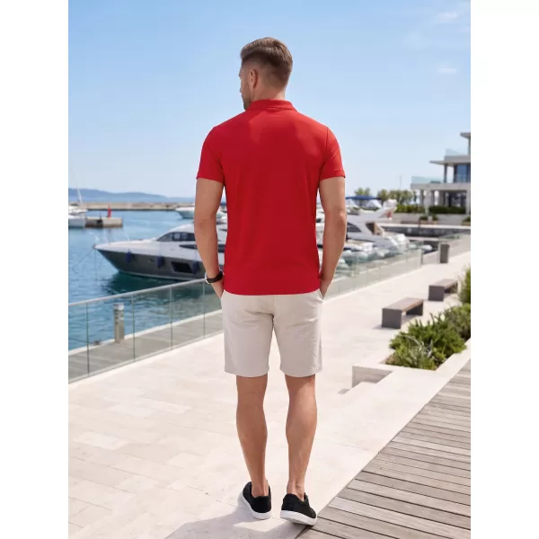  Tricou pentru bărbați cu guler ALTISPORT NoPrint NP/ALM712 ROȘU 