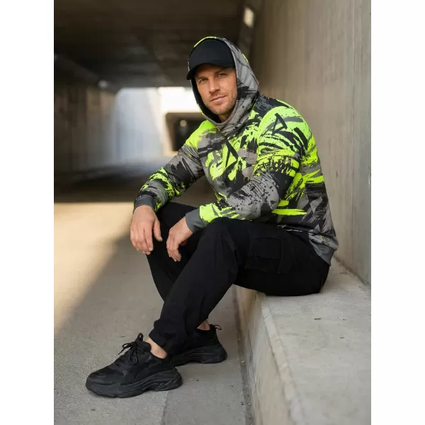  Hanorac premium pentru bărbați ALTISPORT VOJ/ALM014MI01 NEGRU ȘI VERDE 