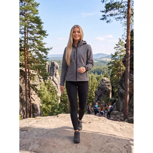  Jachetă softshell pentru femei ALTISPORT NP/ALW125 EVIDENȚIERI GRI ÎNCHIS 