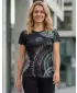 Tricou funcțional premium pentru femei ALTISPORT VOJ/ALW033TR01 NEGRU ȘI ALBASTRU