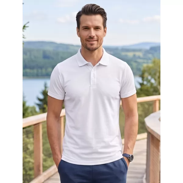  Tricou pentru bărbați cu guler ALTISPORT NoPrint NP/ALM712 ALB 