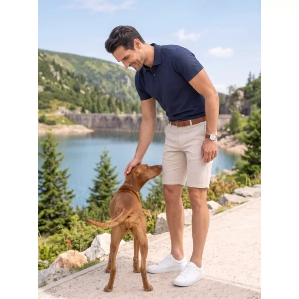  Tricou pentru bărbați cu guler ALTISPORT NoPrint NP/ALM712 ALBASTRU MARIN 