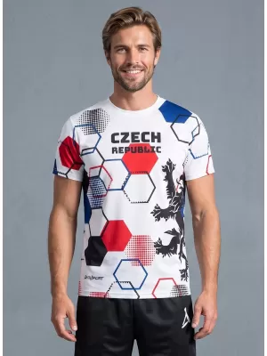 Tricou funcțional premium pentru bărbați ALTISPORT x CZE VOJ/ALM036TR01 HEXA ALB