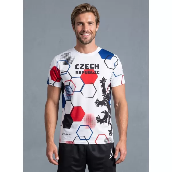  Tricou funcțional premium pentru bărbați ALTISPORT x CZE VOJ/ALM036TR01 HEXA ALB 