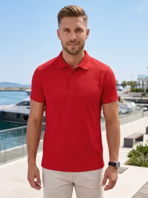 Tricou pentru bărbați cu guler ALTISPORT NoPrint NP/ALM712 ROȘU