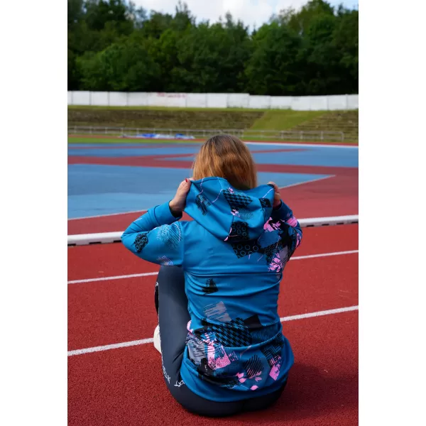  Hanorac premium pentru femei ALTISPORT VOJ/ALW009MI01 SMARALD/ROZ DESCHIS 