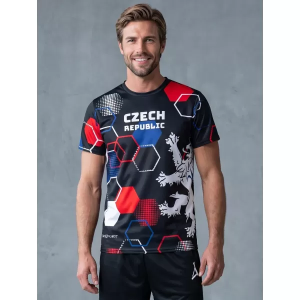  Tricou funcțional premium pentru bărbați ALTISPORT x CZE VOJ/ALM036TR01 FATA HEXA 