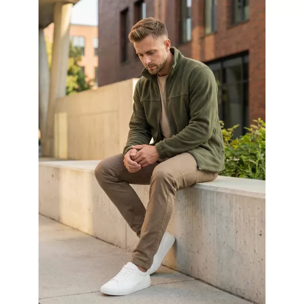  Hanorac pentru bărbați din fleece ALTISPORT NP/ALM105 MILITAR 