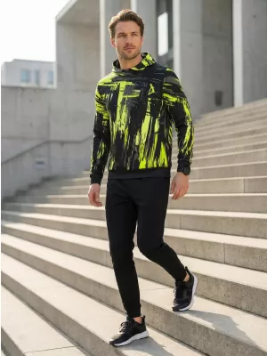Hanorac premium pentru bărbați ALTISPORT VOJ/ALM010MI01 NEGRU ȘI GALBEN