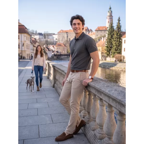 Tricou pentru bărbați cu guler ALTISPORT NP/ALM302 ARDEZIE ÎNTUNECATĂ 