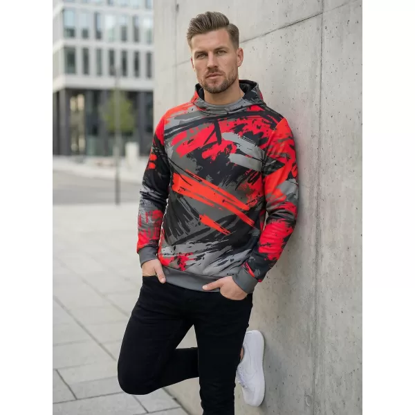  Hanorac premium pentru bărbați ALTISPORT VOJ/ALM014MI01 NEGRU ȘI ROȘU 