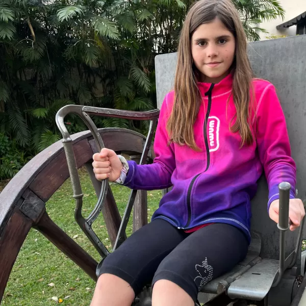  Hanorac fleece pentru copii WAMU MOZAIKA FIALOVÁ VERDE 
