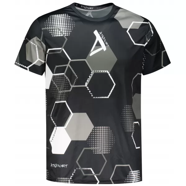  Tricou funcțional premium pentru bărbați ALTISPORT VOJ/ALM037TR01 ALB-NEGRU 