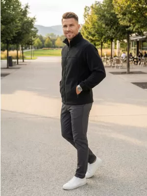 Hanorac pentru bărbați din fleece ALTISPORT NP/ALM105 GRI ABANOS
