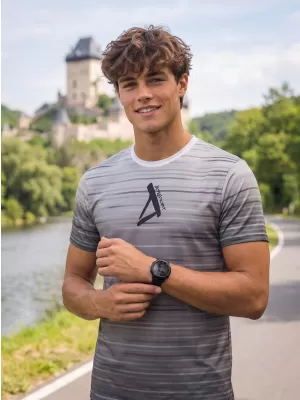 Tricou premium pentru bărbați ALTISPORT VOJ/ALM031TR01 ALB-NEGRU