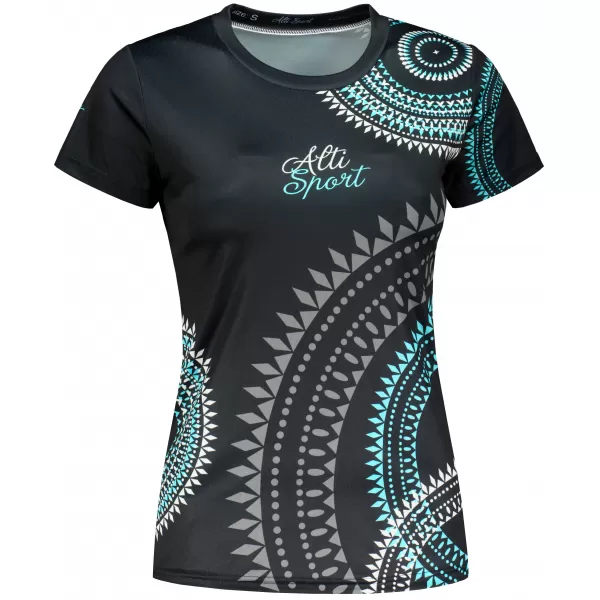  Tricou funcțional premium pentru femei ALTISPORT VOJ/ALW033TR01 NEGRU ȘI ALBASTRU 
