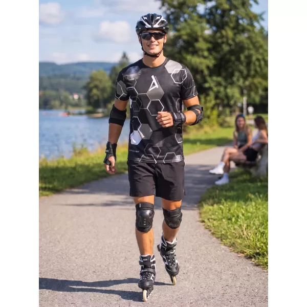  Tricou funcțional premium pentru bărbați ALTISPORT VOJ/ALM037TR01 ALB-NEGRU 