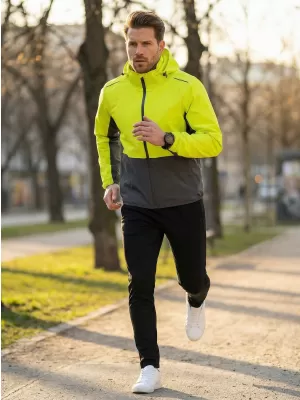 Jachetă pentru bărbați ALTISPORT NoPrint NP/ALM835 GALBEN NEON