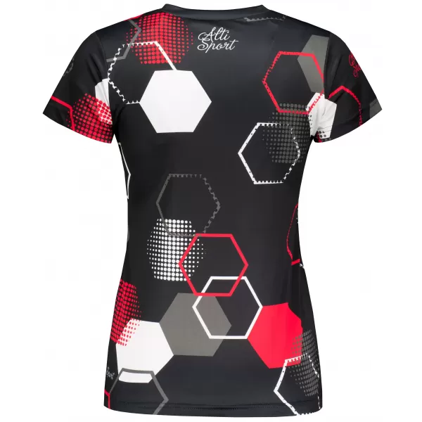  Tricou funcțional premium pentru femei ALTISPORT VOJ/ALW037TR01 NEGRU ȘI ROȘU 