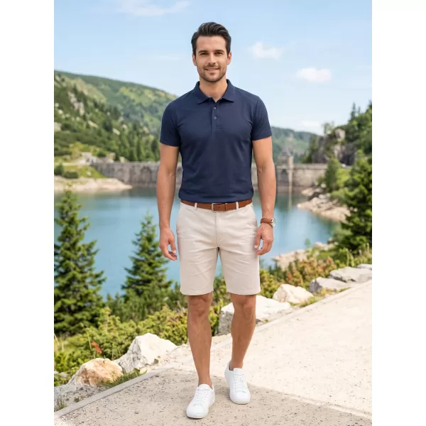  Tricou pentru bărbați cu guler ALTISPORT NoPrint NP/ALM712 ALBASTRU MARIN 