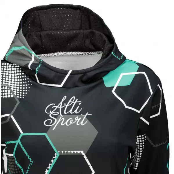  Hanorac funcțional premium pentru femei ALTISPORT VOJ/ALW037MI01 NEGRU/TURCOAZ 