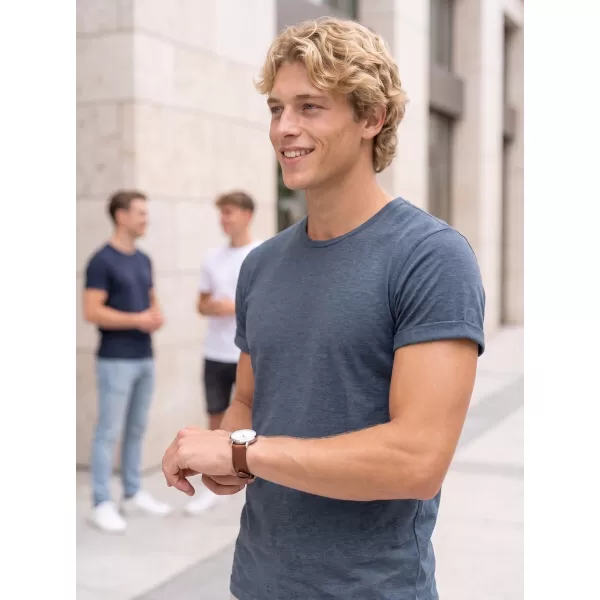  Tricou pentru bărbați ALTISPORT NoPrint NP/ALM361 EVIDENȚIERI DE DENIM ÎNCHIS LA CULOARE 