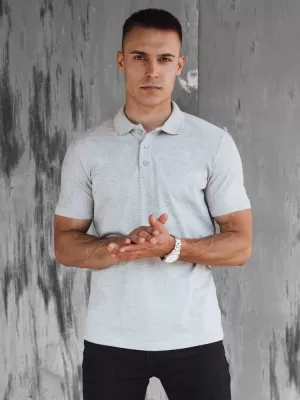 Mens t -thirt cu guler DSTREET PX0597 GRI DESCHIS