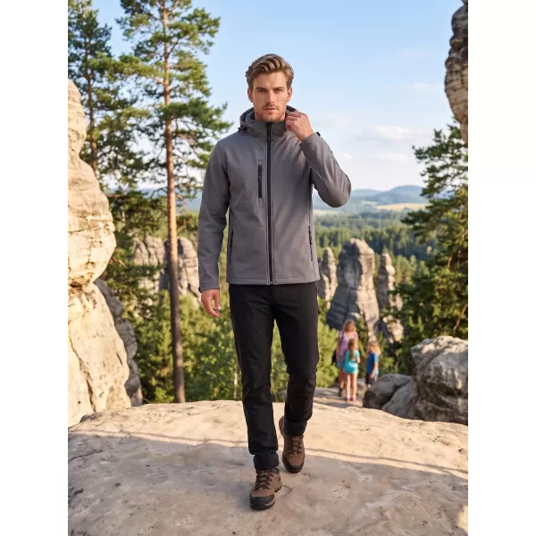  Jachetă softshell pentru bărbați ALTISPORT NP/ALM225 EVIDENȚIERI GRI ÎNCHIS 