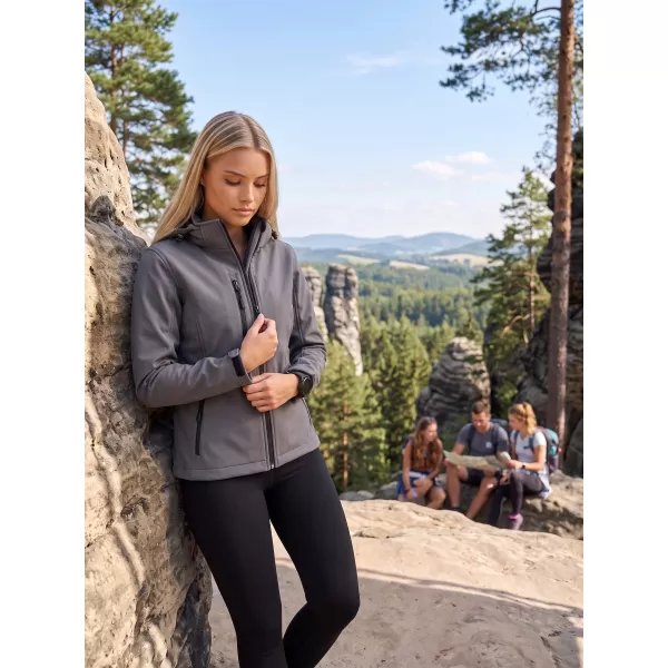  Jachetă softshell pentru femei ALTISPORT NP/ALW125 EVIDENȚIERI GRI ÎNCHIS 