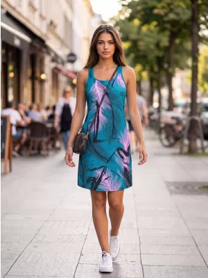 Rochie vestă funcțională premium pentru femei ALTISPORT VOJ/ALW001SAT01 BENZINĂ/ROZ DESCHIS
