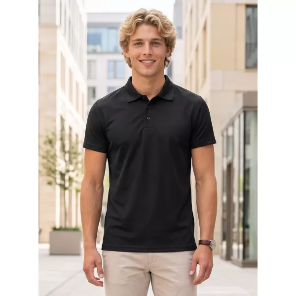  Tricou pentru bărbați cu guler ALTISPORT NoPrint NP/ALM712 NEGRU 