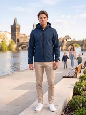 Jachetă softshell pentru bărbați ALTISPORT NP/ALM225 ALBASTRU MARIN