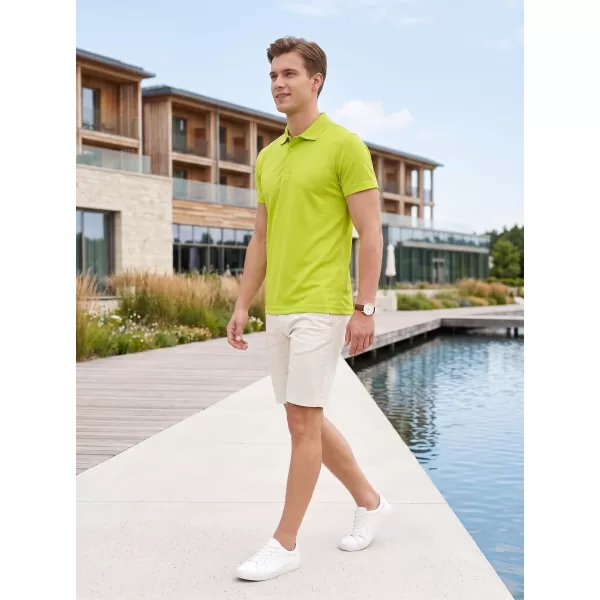 Tricou pentru bărbați cu guler ALTISPORT NoPrint NP/ALM712 LĂMÂIE VERDE 