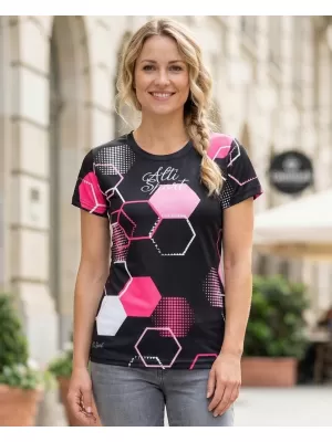 Tricou funcțional premium pentru femei ALTISPORT VOJ/ALW037TR01 NEGRU ROZ