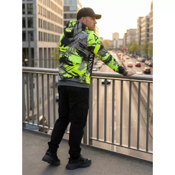  Hanorac premium pentru bărbați ALTISPORT VOJ/ALM014MI01 NEGRU ȘI VERDE 