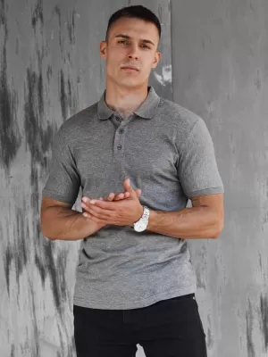 Mens t -thirt cu guler DSTREET PX0602 GRI ÎNCHIS