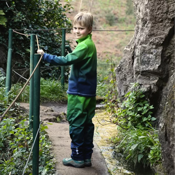  Hanorac fleece pentru copii WAMU MOZAIKA VERDE 