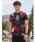 Tricou funcțional premium pentru bărbați ALTISPORT VOJ/ALM037TR01 NEGRU ȘI ROȘU