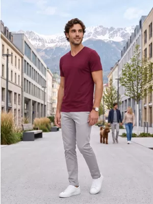 Tricou pentru bărbați ALTISPORT NoPrint NP/ALM007 GRANAT