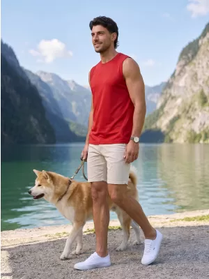 Maieu funcțional pentru bărbați ALTISPORT NoPrint NP/ALM028 ROȘU