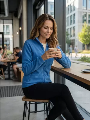 Hanorac de damă din fleece ALTISPORT NP/ALW405 ALBASTRU AZURIU