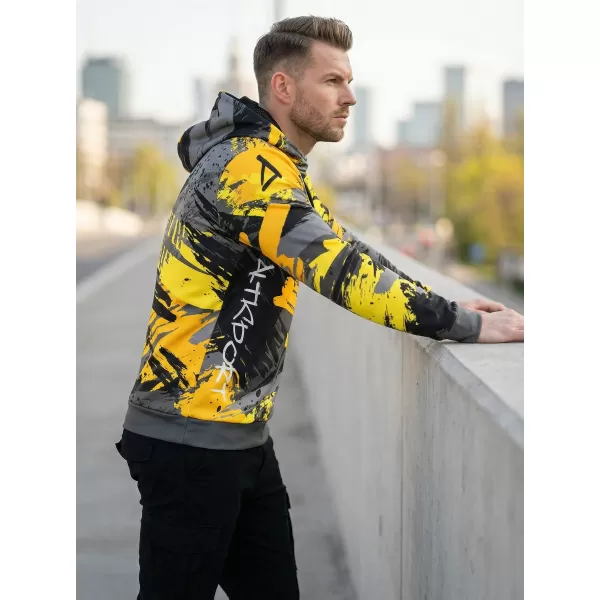  Hanorac premium pentru bărbați ALTISPORT VOJ/ALM014MI01 NEGRU ȘI GALBEN 
