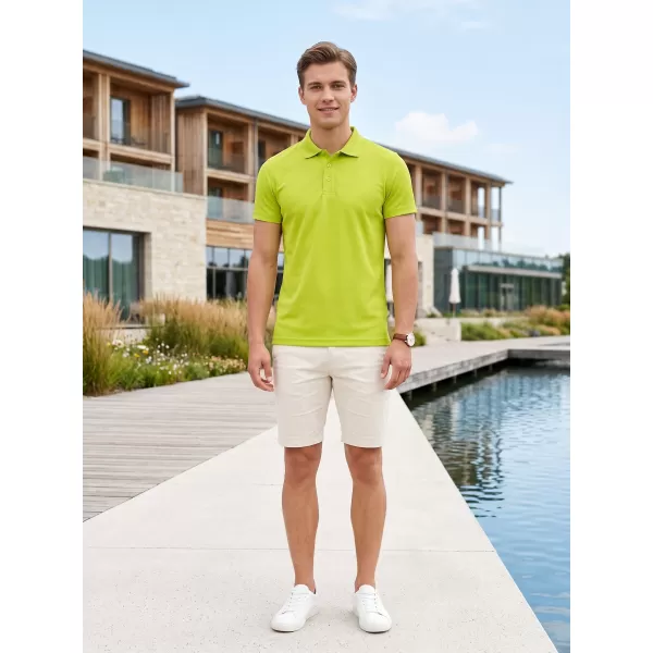  Tricou pentru bărbați cu guler ALTISPORT NoPrint NP/ALM712 LĂMÂIE VERDE 