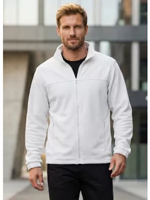 Hanorac pentru bărbați din fleece ALTISPORT NP/ALM105 ALB