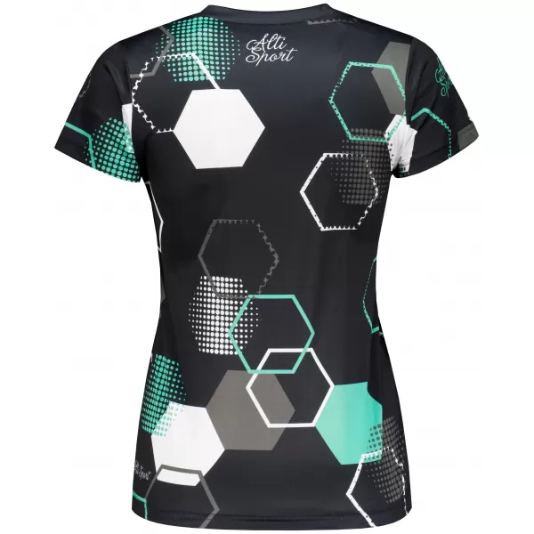  Tricou funcțional premium pentru femei ALTISPORT VOJ/ALW037TR01 NEGRU/TURCOAZ 