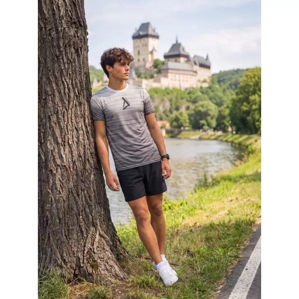  Tricou premium pentru bărbați ALTISPORT VOJ/ALM031TR01 ALB-NEGRU 