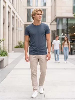 Tricou pentru bărbați ALTISPORT NoPrint NP/ALM361 EVIDENȚIERI DE DENIM ÎNCHIS LA CULOARE