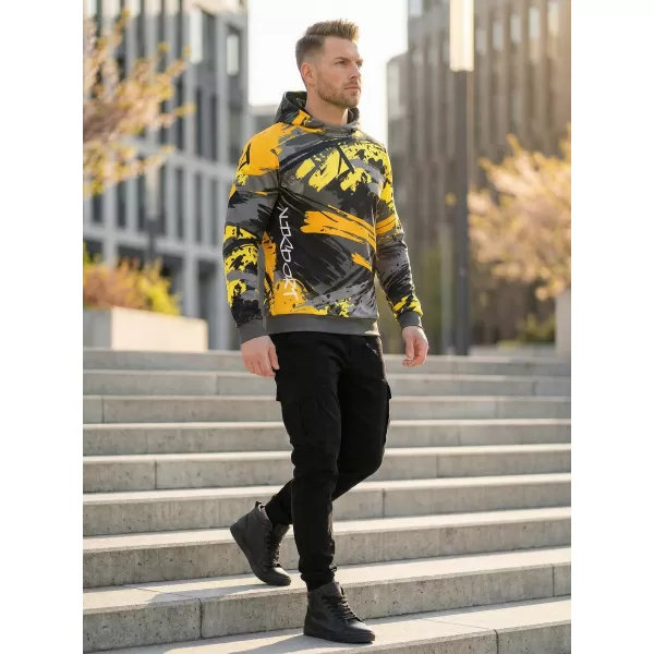  Hanorac premium pentru bărbați ALTISPORT VOJ/ALM014MI01 NEGRU ȘI GALBEN 
